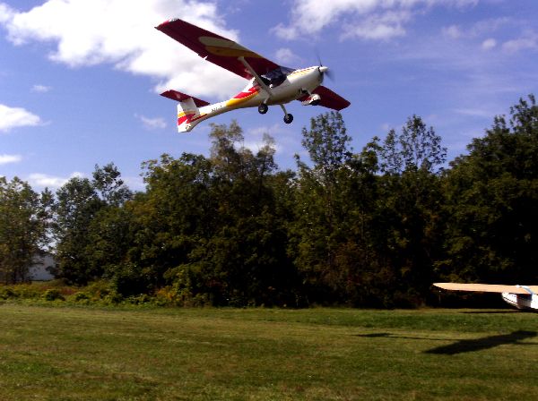 Light aircraft taking off