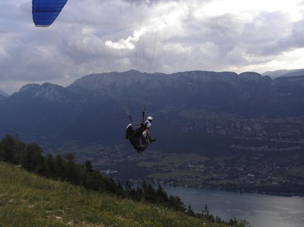 Irwyn Jehu launching with his neice, Becky - Annecy