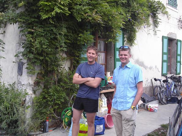 Jason and Arild outside Maison du Moulin - Annecy